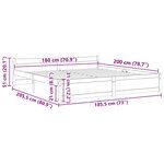 vidaXL Cadre de lit sans matelas blanc bois massif 180x200 cm