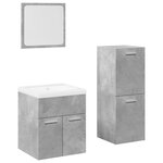 vidaXL Ensemble de meubles de salle de bain 4 Pièces gris béton