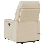 vidaXL Fauteuil inclinable de massage électrique Crème Tissu