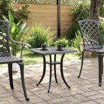 vidaXL Table de jardin noir 53x53x53 cm aluminium coulé