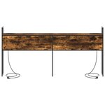 vidaXL Headboard de Rangement avec Station de Charge Chêne fumé 200 cm