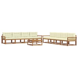 vidaXL Ensemble de canapés d'extérieur 9 Pièces Naturel et Crème