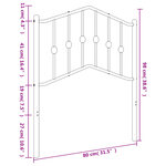 vidaXL Tête de lit métal blanc 75 cm