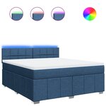 vidaXL Sommier à lattes de lit avec matelas Bleu 180x200 cm Tissu