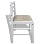 vidaXL Chaises à manger lot de 6 blanc bois solide et velours