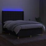 vidaXL Sommier à lattes de lit matelas et LED Noir 140x200 cm Tissu