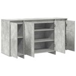 vidaXL Buffet Gris béton 135 x 41 x 69 cm Bois d'ingénierie
