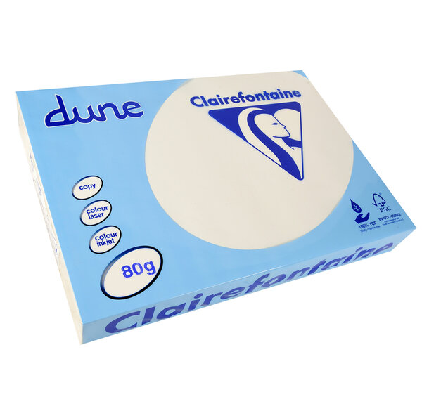 Ramette 500 Feuilles Dune 80g A3 420x297 mm TCF Blanc CLAIREFONTAINE