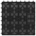vidaXL Carreau de terrasse en relief 11 Pièces WPC 30x30 cm 1 m² Noir