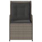 vidaXL Chaises inclinables de jardin lot de 2 et coussins gris rotin