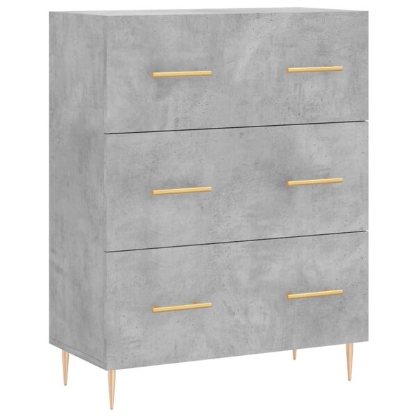vidaXL Buffet gris béton 69 5x34x90 cm bois d'ingénierie