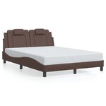 vidaXL Cadre de lit Viana avec LED sans matelas marron 140x200 cm