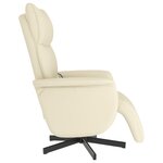 vidaXL Fauteuil inclinable de massage et repose-pieds crème similicuir