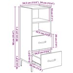 vidaXL Buffet Chêne noir 34 x 34 5 x 90 cm Bois d'ingénierie