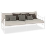 vidaXL Cadre de lit de jour sans matelas blanc métal 90x200 cm