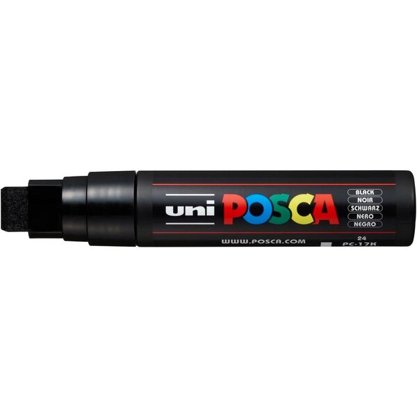 Marqueur pointe rectangulaire extra-large posca pc17k 15mm noir x 5 posca