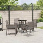 vidaXL Ensemble de salle à manger pour jardin 5 Pièces Gris Poly rotin