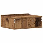 vidaXL Table de chevet flottante vieux bois bois d'ingénierie