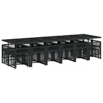 vidaXL Ensemble à manger de jardin 17 Pièces coussins noir résine tressée