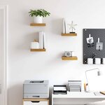 vidaXL Étagère Murale 4 Pièces Beige 23 x 23 5 x 4 cm Bois d'ingénierie