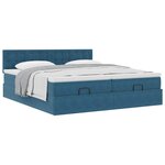 VidaXL Cadre de lit ottoman avec matelas bleu foncé 180x200 cm velours