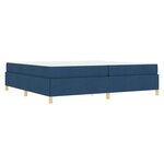 vidaXL Lit à ressorts Bleu et Bleu Foncé et Blanc 200 x 200 cm tissu