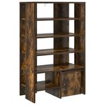vidaXL Cabinet à chaussures 2 Pièces Chêne fumé Bois d'ingénierie