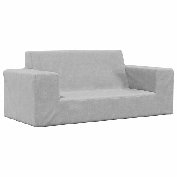 vidaXL Canapé pour enfants à 2 places Gris clair Peluche douce