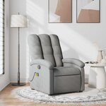 vidaXL Fauteuil de massage inclinable Gris clair Tissu