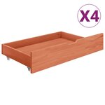 vidaXL Cadre de lit avec 4 tiroirs Marron miel Bois de pin 160x200 cm