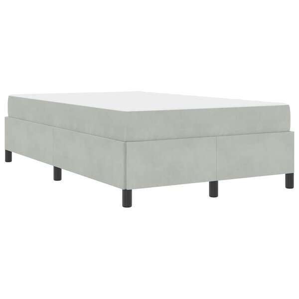 vidaXL Cadre de lit Blanc  gris clair et blanc 120 x 200 cm Velours