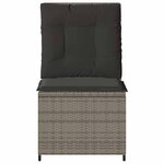 vidaXL Canapé de jardin avec coussin Gris Poly rotin