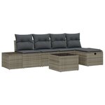 vidaXL Ensemble de canapé de jardin avec coussin 6 Pièces Gris Poly rotin