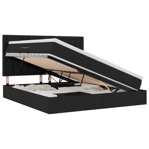 vidaXL Lit avec rangement et matelas Noir 180 x 200 cm Polyester