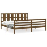 vidaXL Cadre de lit sans matelas marron miel 200x200 cm bois massif