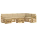vidaXL Ensemble de canapés d'extérieur 7 pc Blanc et Beige Polyester
