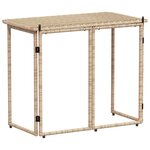VidaXL Table de jardin pliante beige 90 x 51 x 75 cm polyrotin
