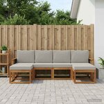 vidaXL Ensemble de canapés d'extérieur 6 Pièces Naturel et gris clair