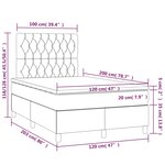 vidaXL Sommier à lattes de lit et matelas et LED Taupe 120x200cm Tissu