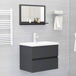 vidaXL Miroir de salle de bain Gris 60x10 5x37 cm Aggloméré