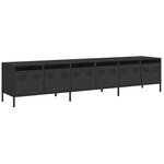 vidaXL Meuble TV noir 202x39x43 5 cm acier laminé à froid