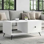 vidaXL Table basse Blanc 90 x 50 x 40 cm Bois d'ingénierie