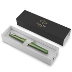 Parker vector xl stylo plume  laque verte métallisée sur laiton  plume fine  encre bleue  coffret cadeau