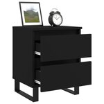 vidaXL Tables de chevet 2 Pièces noir 40x35x50 cm bois d’ingénierie