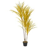vidaXL Plante artificielle avec pot Dracaena Jaune 125 cm