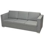vidaXL Ensemble de canapés deux pièces Tissu Gris clair