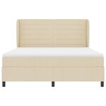 vidaXL Lit à ressorts avec matelas Crème 180 x 200 cm tissu