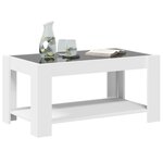 vidaXL Table basse avec LED blanc 93x53x45 cm bois d'ingénierie