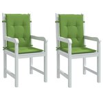 vidaXL Coussins de chaise à dossier bas lot de 2 vert mélangé tissu