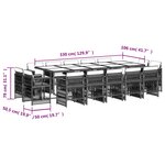 vidaXL Ensemble à manger de jardin 15 Pièces coussins noir résine tressée